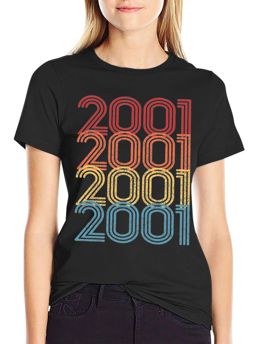 2001 Retro Style Black T-Shirt