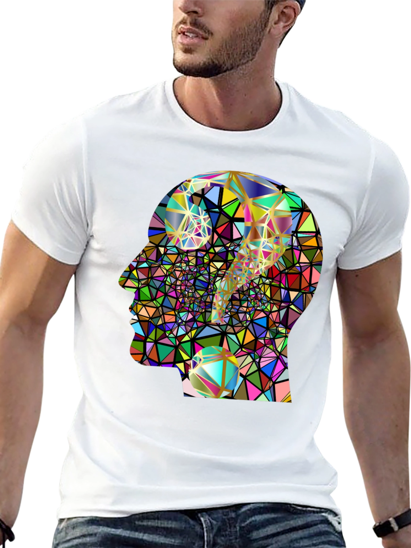 Abstract Mind T-Shirt - Geometric Question Mark Design