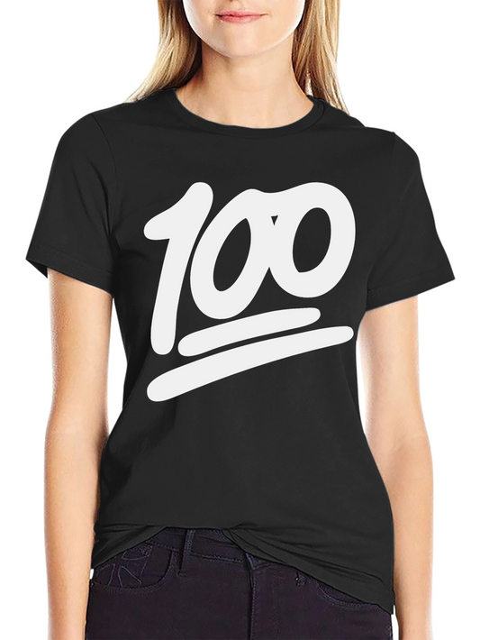 100 Emoji Graphic Tee - Black Cotton T-Shirt