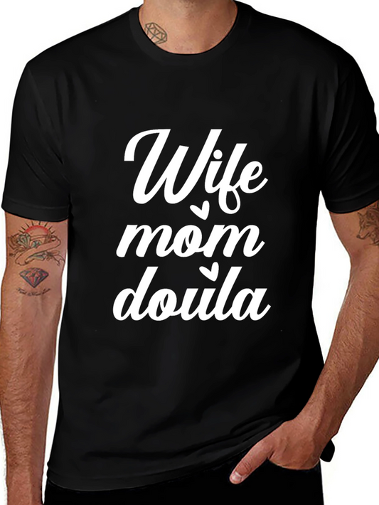 Wife Mom Doula T-Shirt - Black Tee