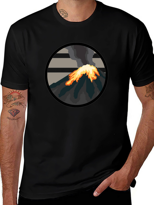 Volcano Graphic Tee - Bold Black T-Shirt