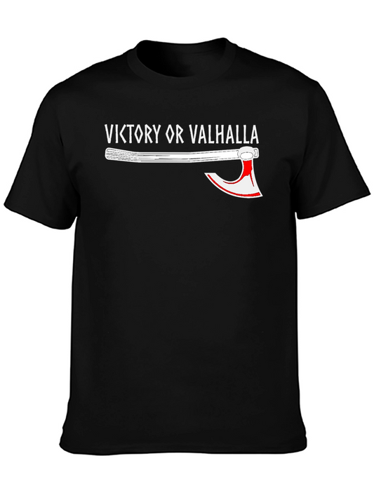 Victory or Valhalla Viking Axe Graphic T-Shirt