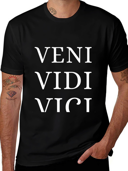 Veni Vidi Vici T-Shirt - Black Cotton Blend