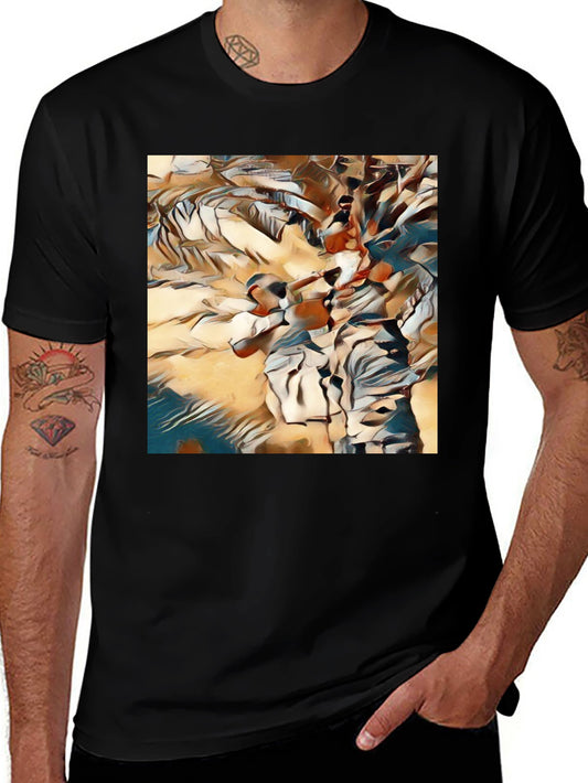 Abstract Art Graphic Tee - Modern Black T-Shirt