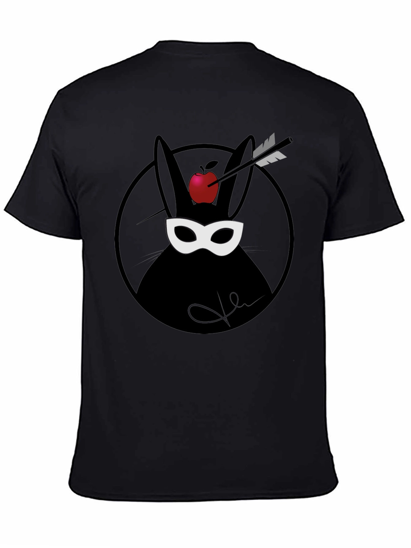 Arrow Through Apple Bunny Graphic T-Shirt