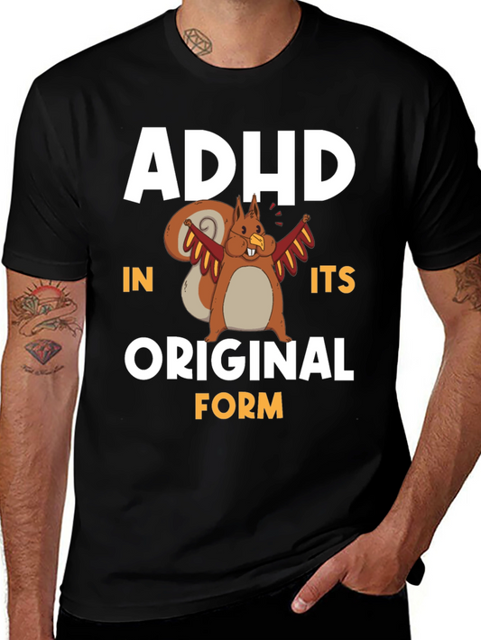 ADHD In Its Original Form Squirrel Graphic T-Shirt
