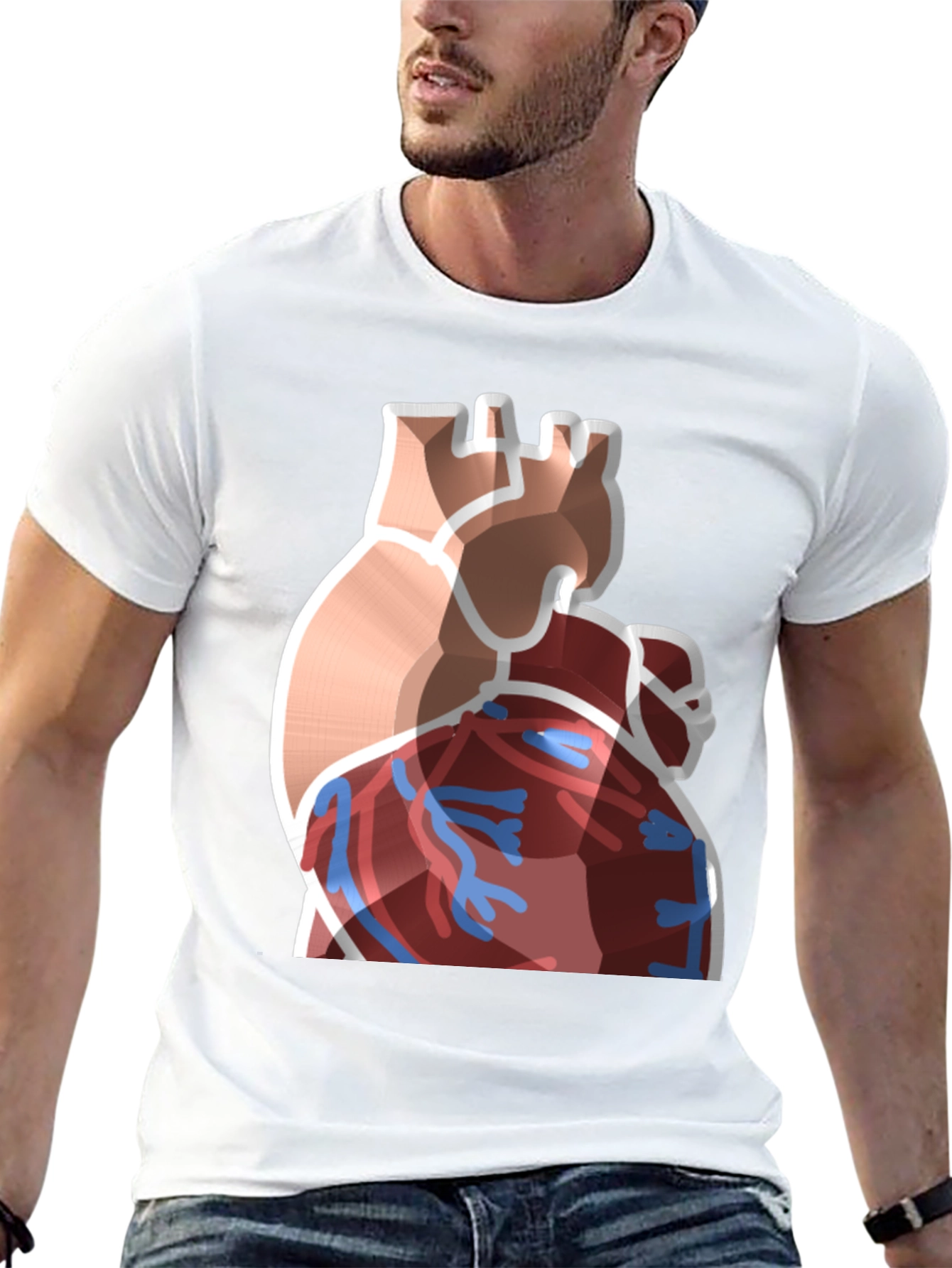 Anatomical Heart Graphic Black T-Shirt