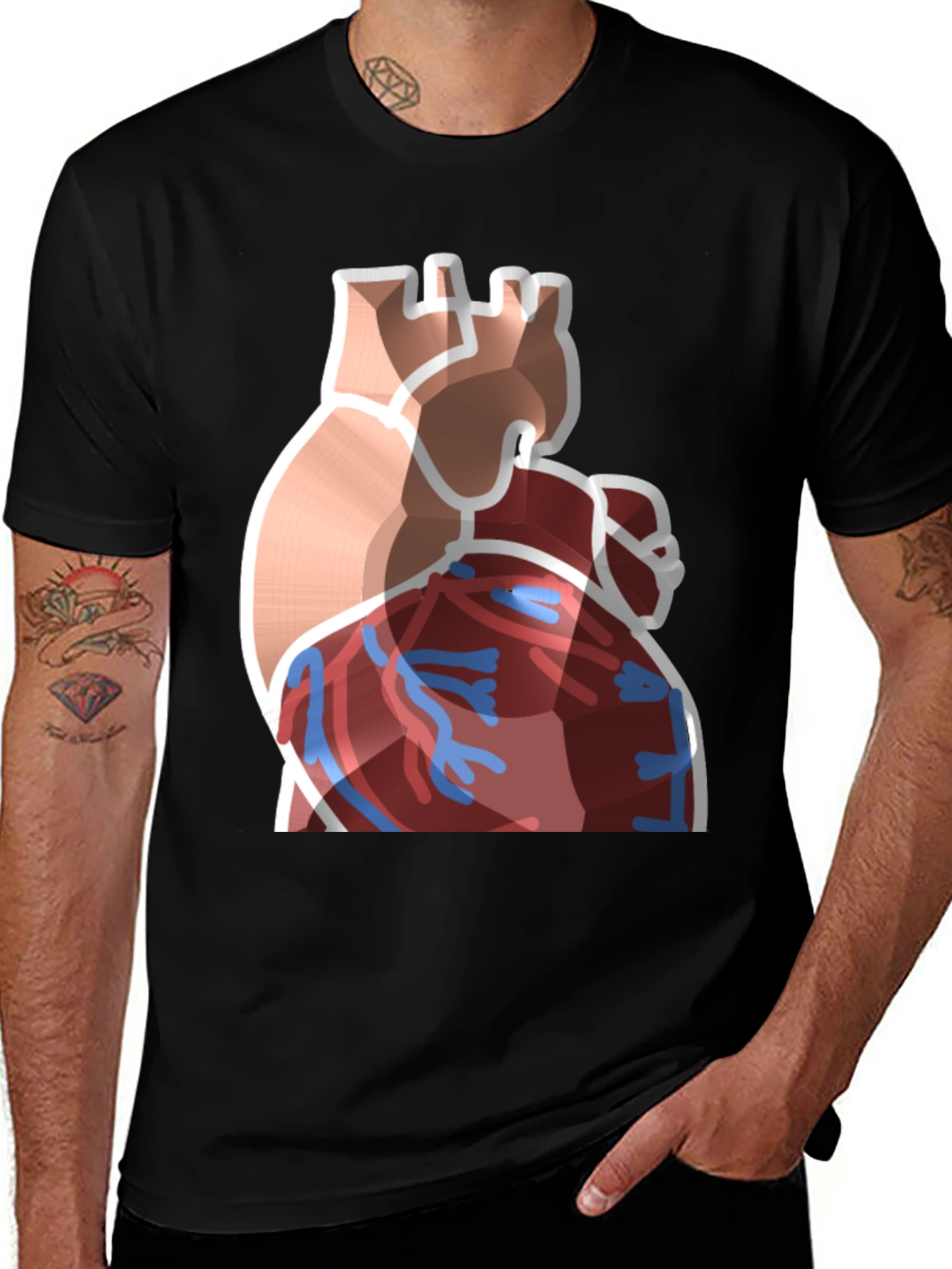 Anatomical Heart Graphic Black T-Shirt