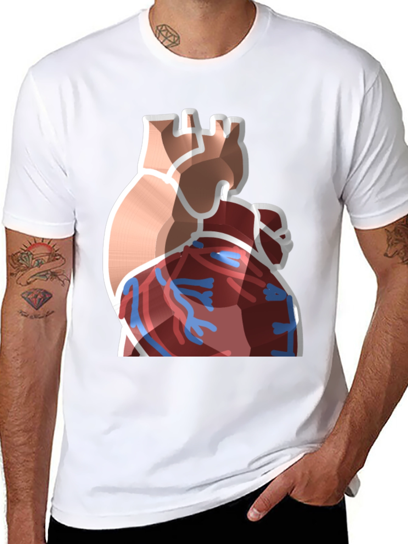 Anatomical Heart Graphic Black T-Shirt