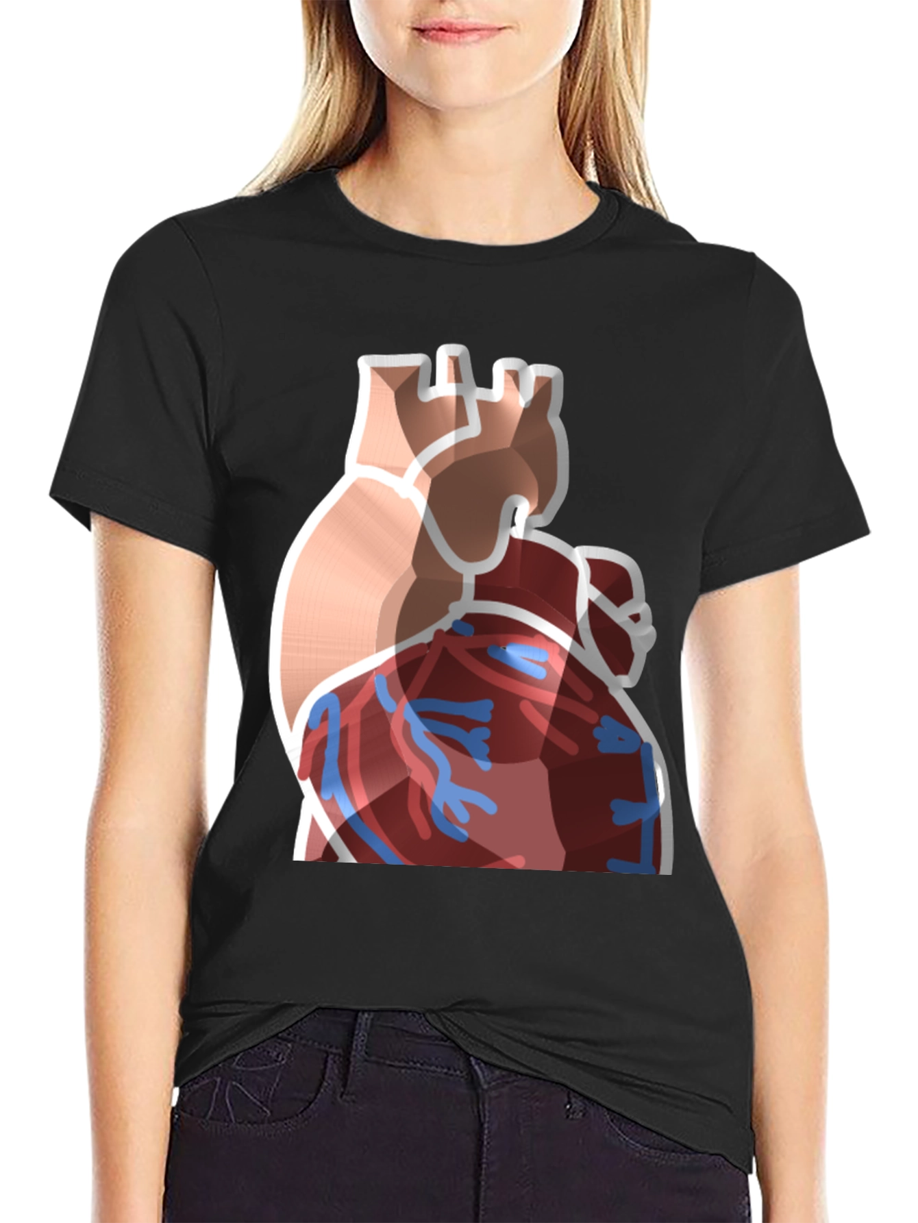 Anatomical Heart Graphic Black T-Shirt