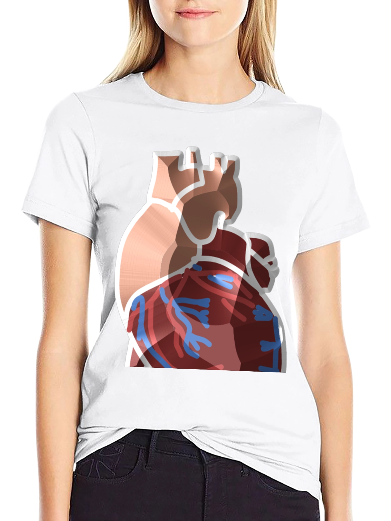 Anatomical Heart Graphic Black T-Shirt