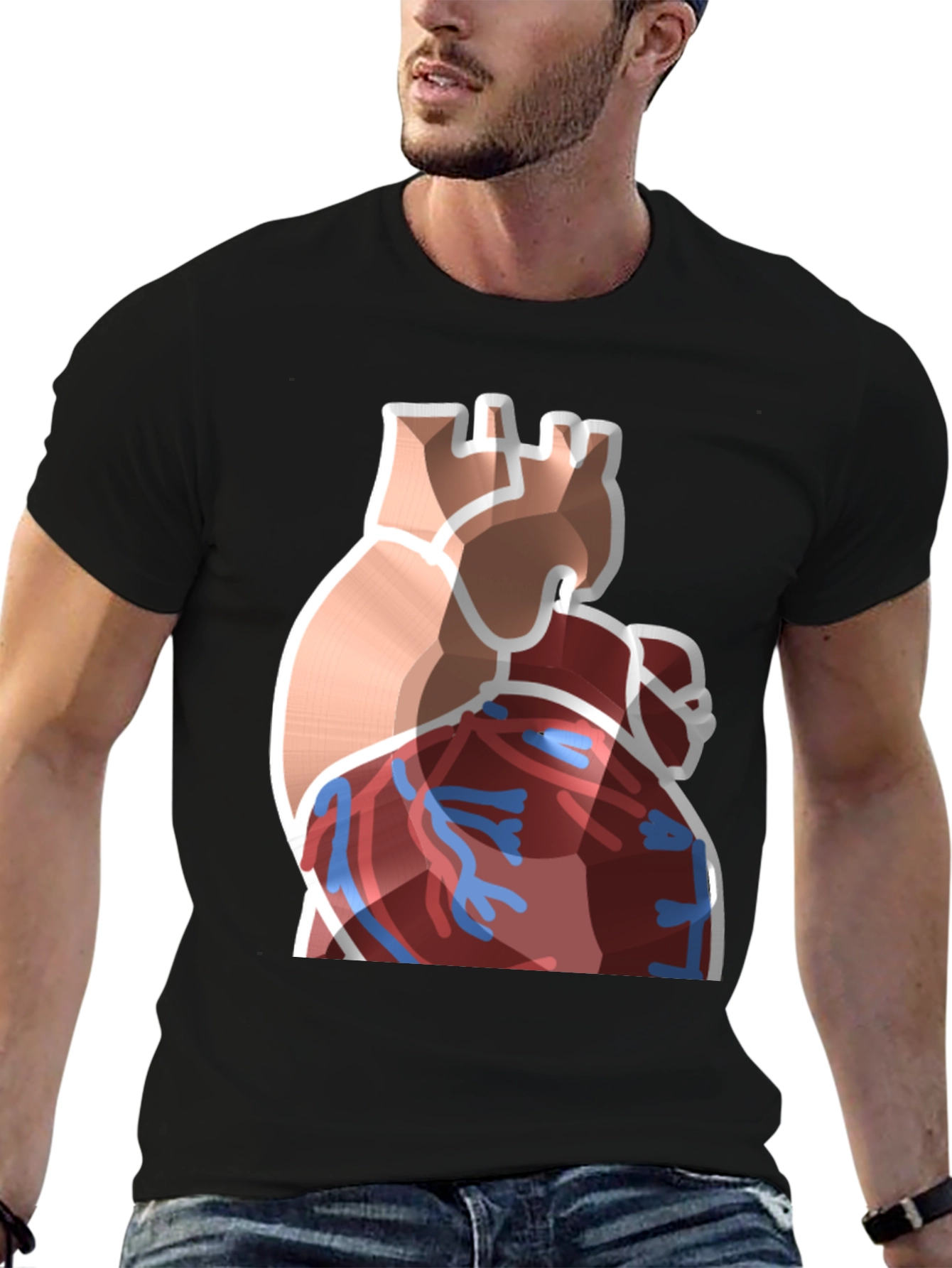 Anatomical Heart Graphic Black T-Shirt