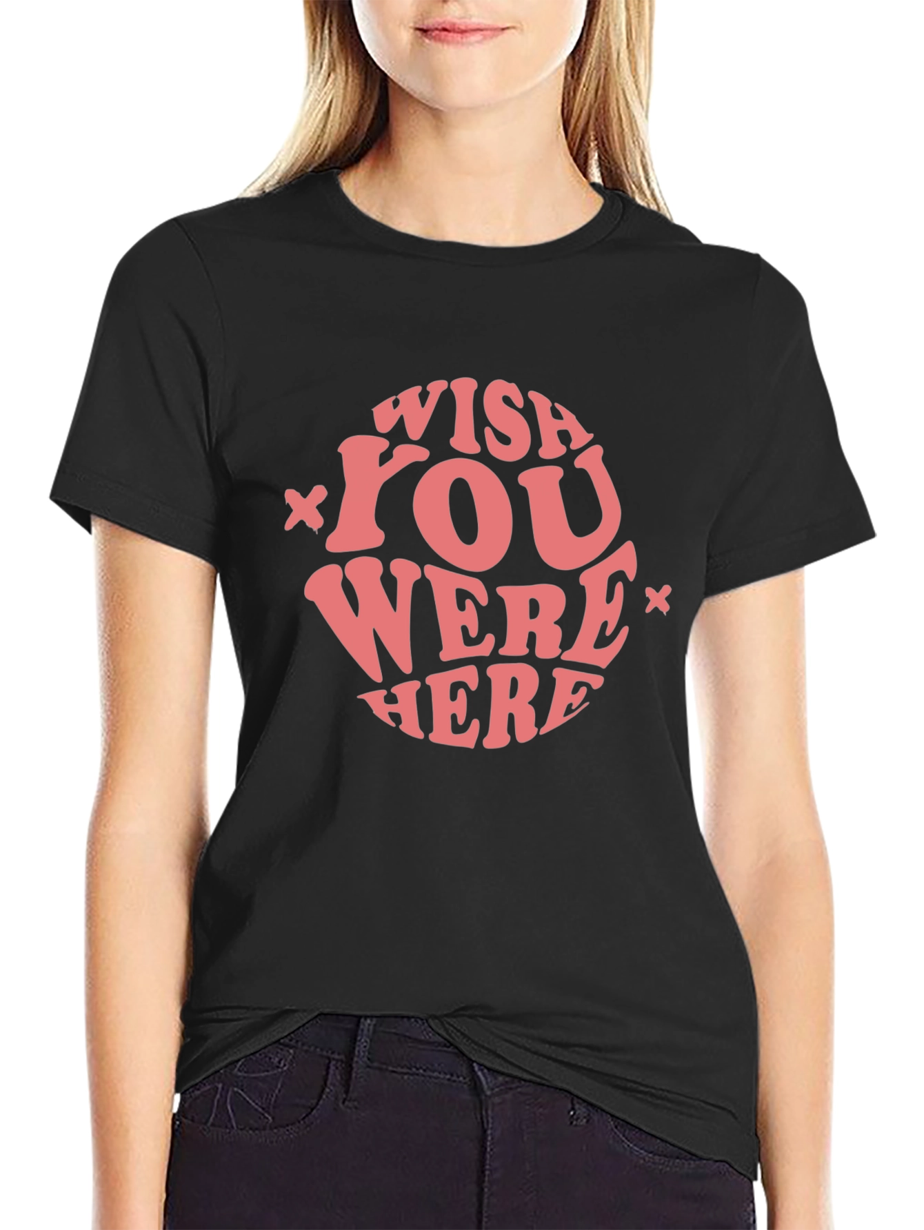 Wish You Were Here Graphic Tee - Black