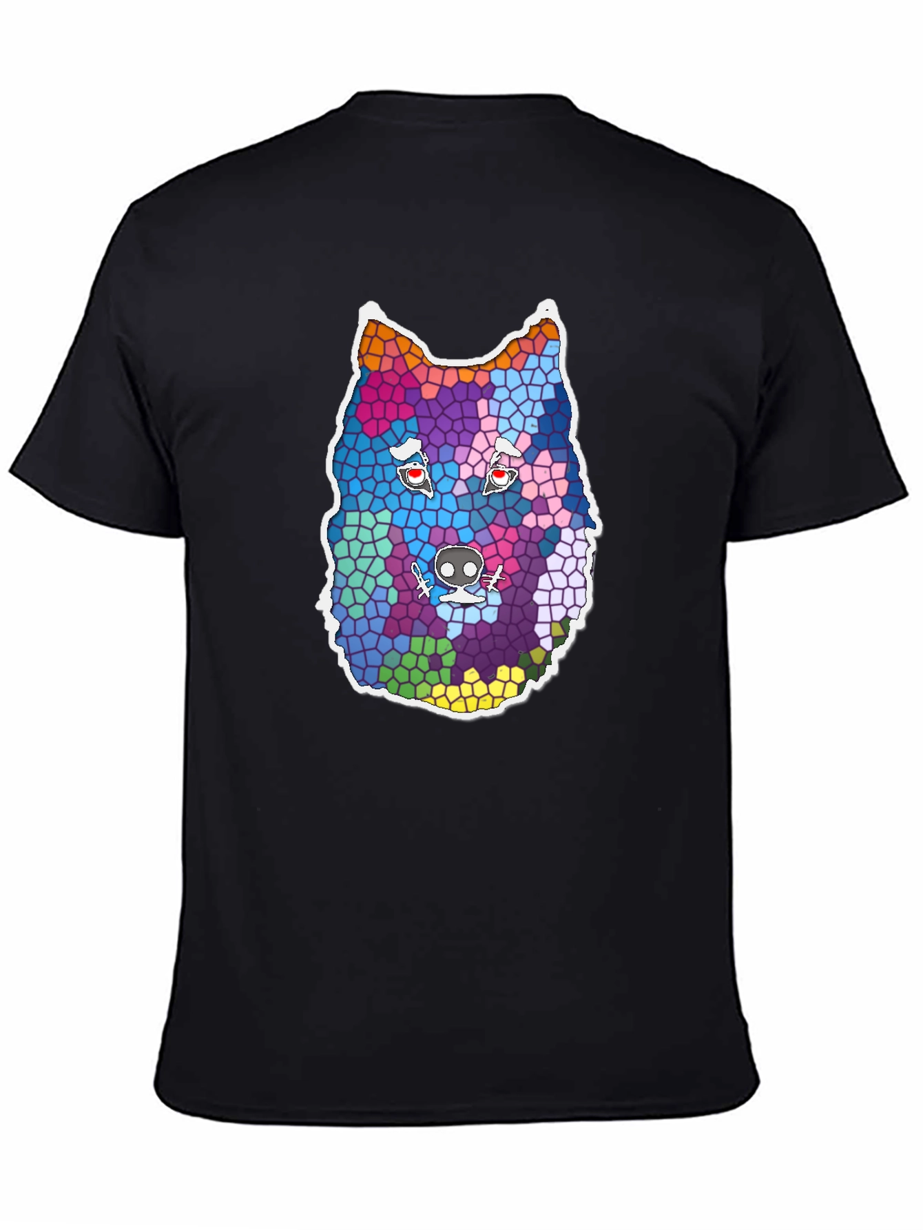 Wolf Mosaic Graphic Tee - Cool Animal Design