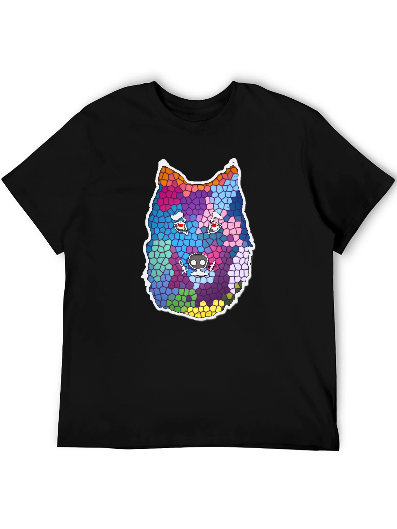 Wolf Mosaic Graphic Tee - Cool Animal Design