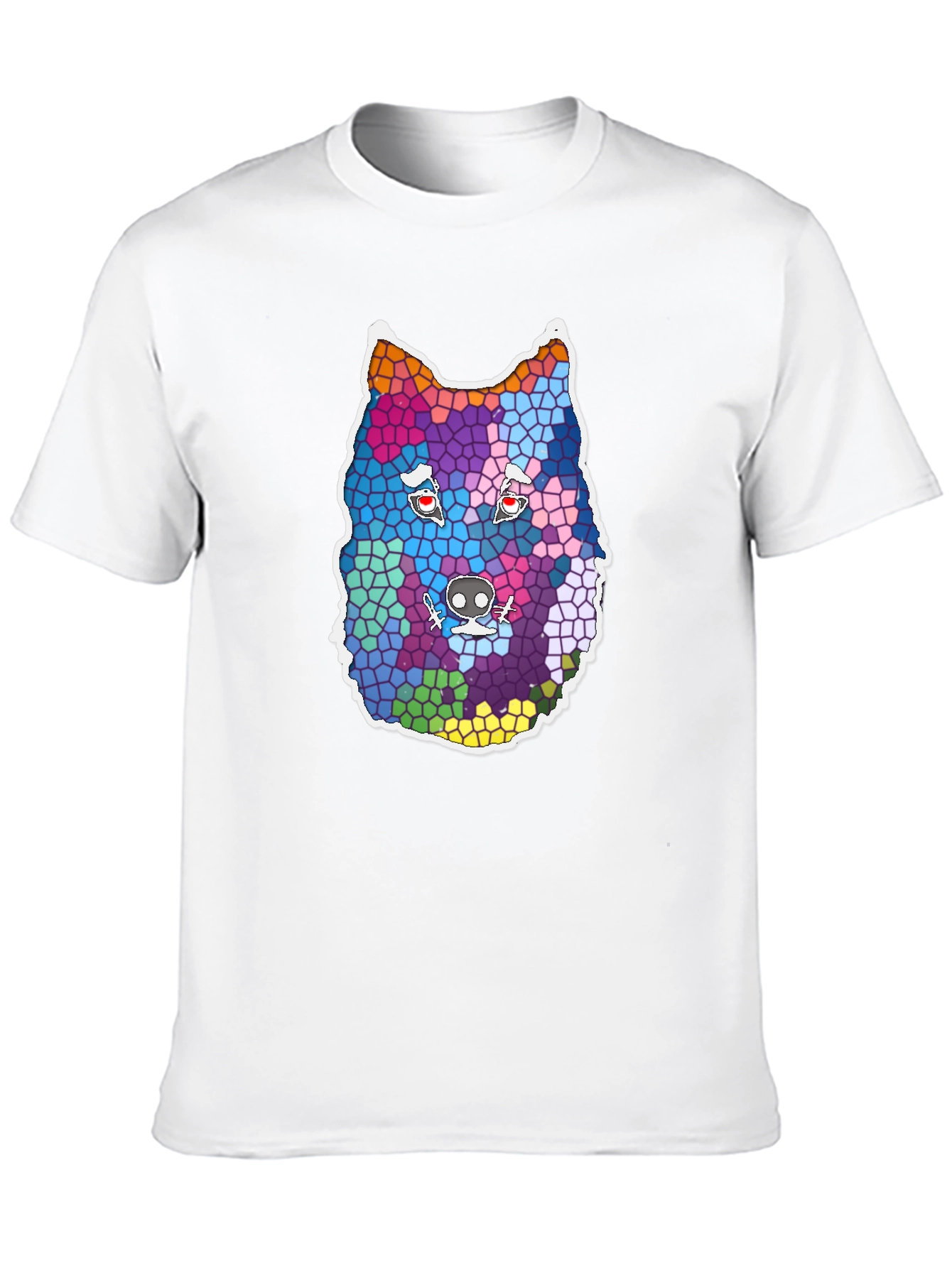 Wolf Mosaic Graphic Tee - Cool Animal Design