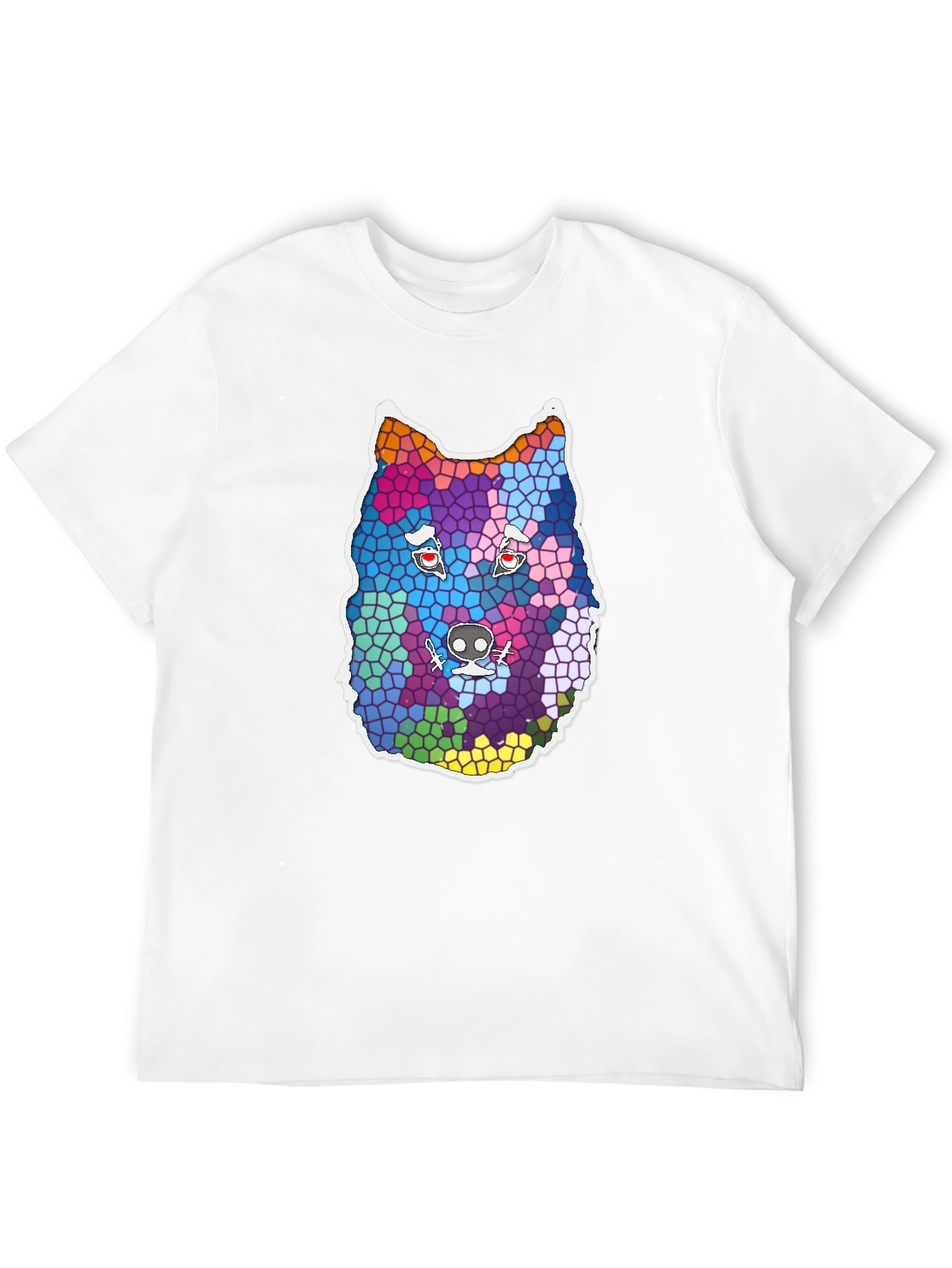 Wolf Mosaic Graphic Tee - Cool Animal Design