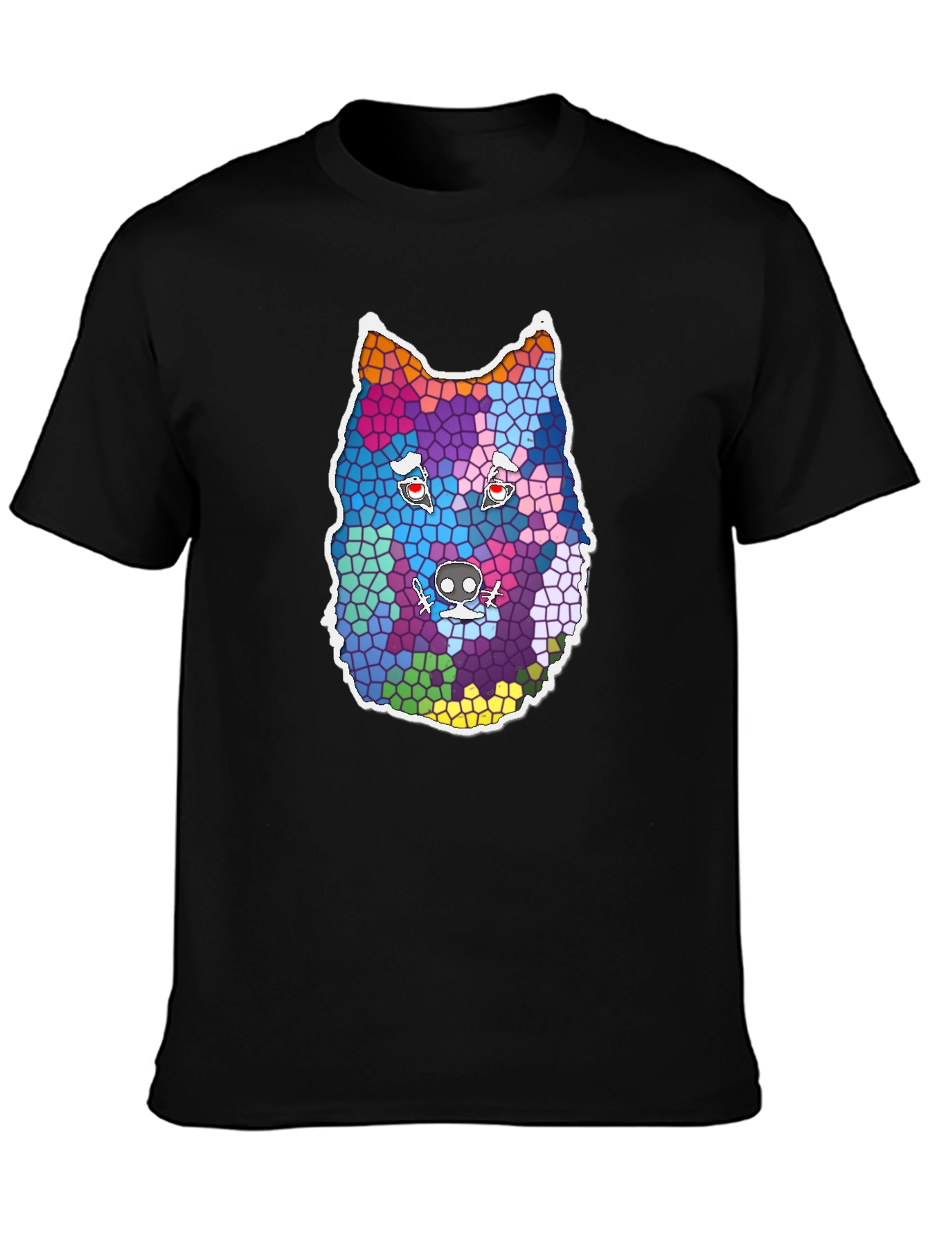 Wolf Mosaic Graphic Tee - Cool Animal Design
