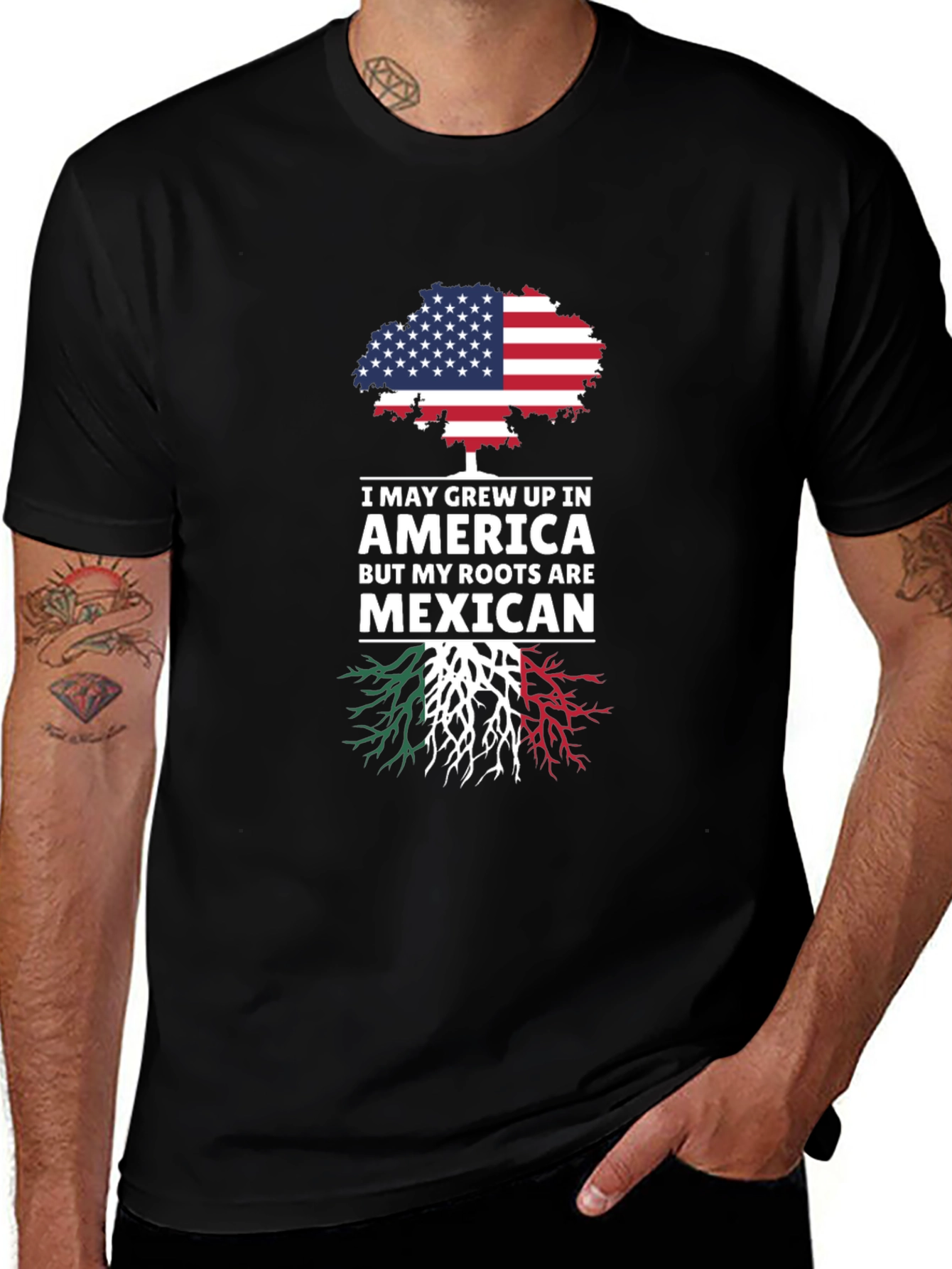 American Grown Mexican Roots T-Shirt