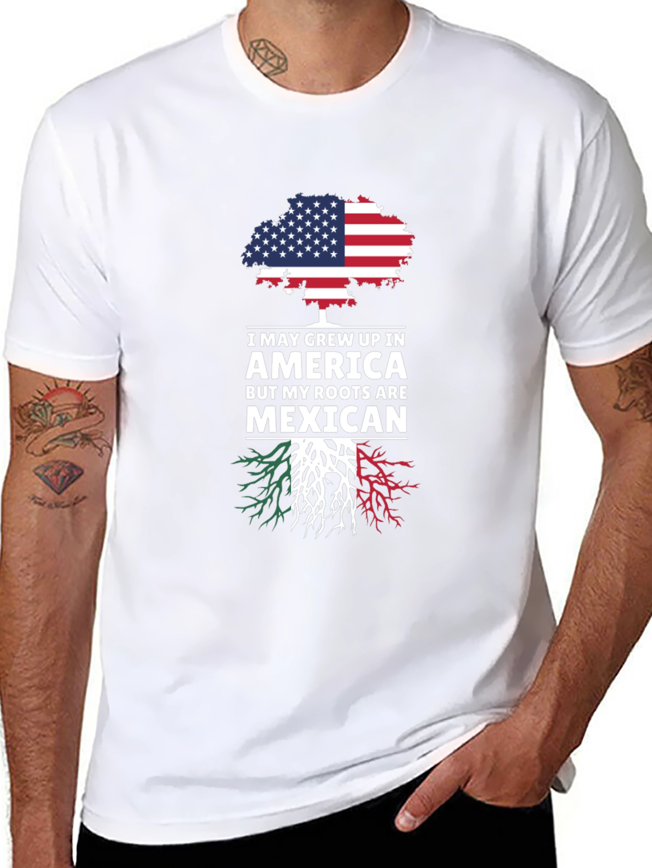 American Grown Mexican Roots T-Shirt