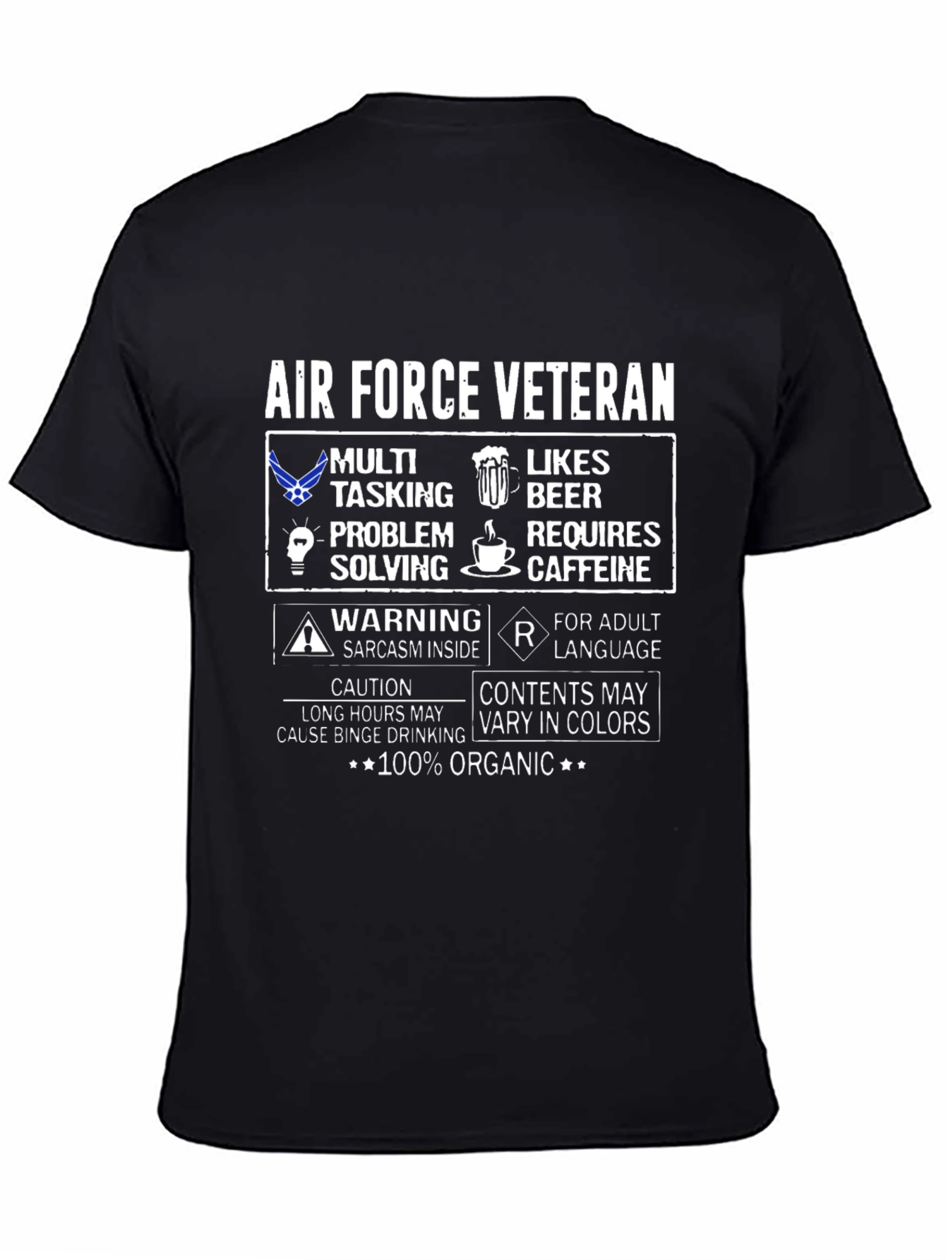 Air Force Veteran 100% Organic T-Shirt