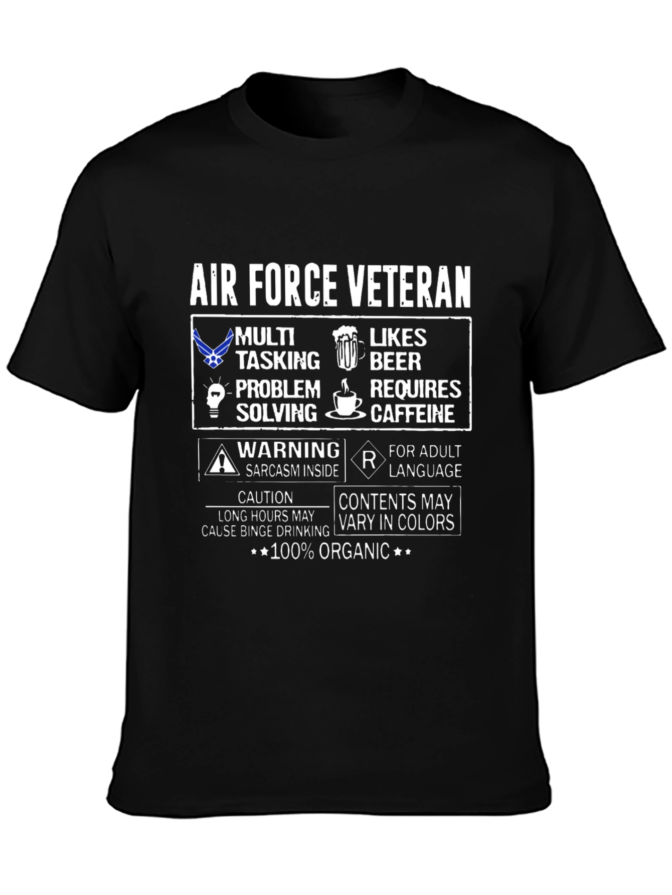 Air Force Veteran 100% Organic T-Shirt