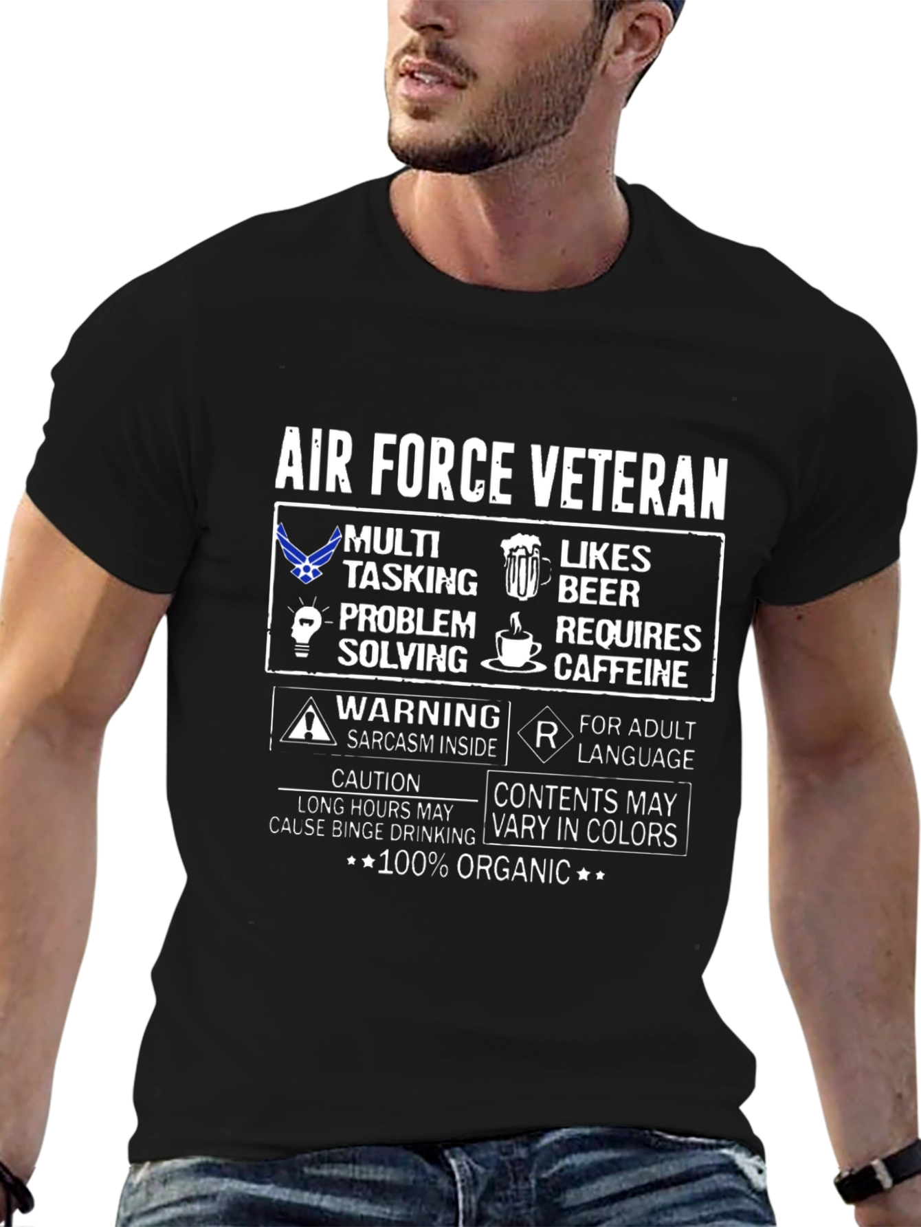 Air Force Veteran 100% Organic T-Shirt