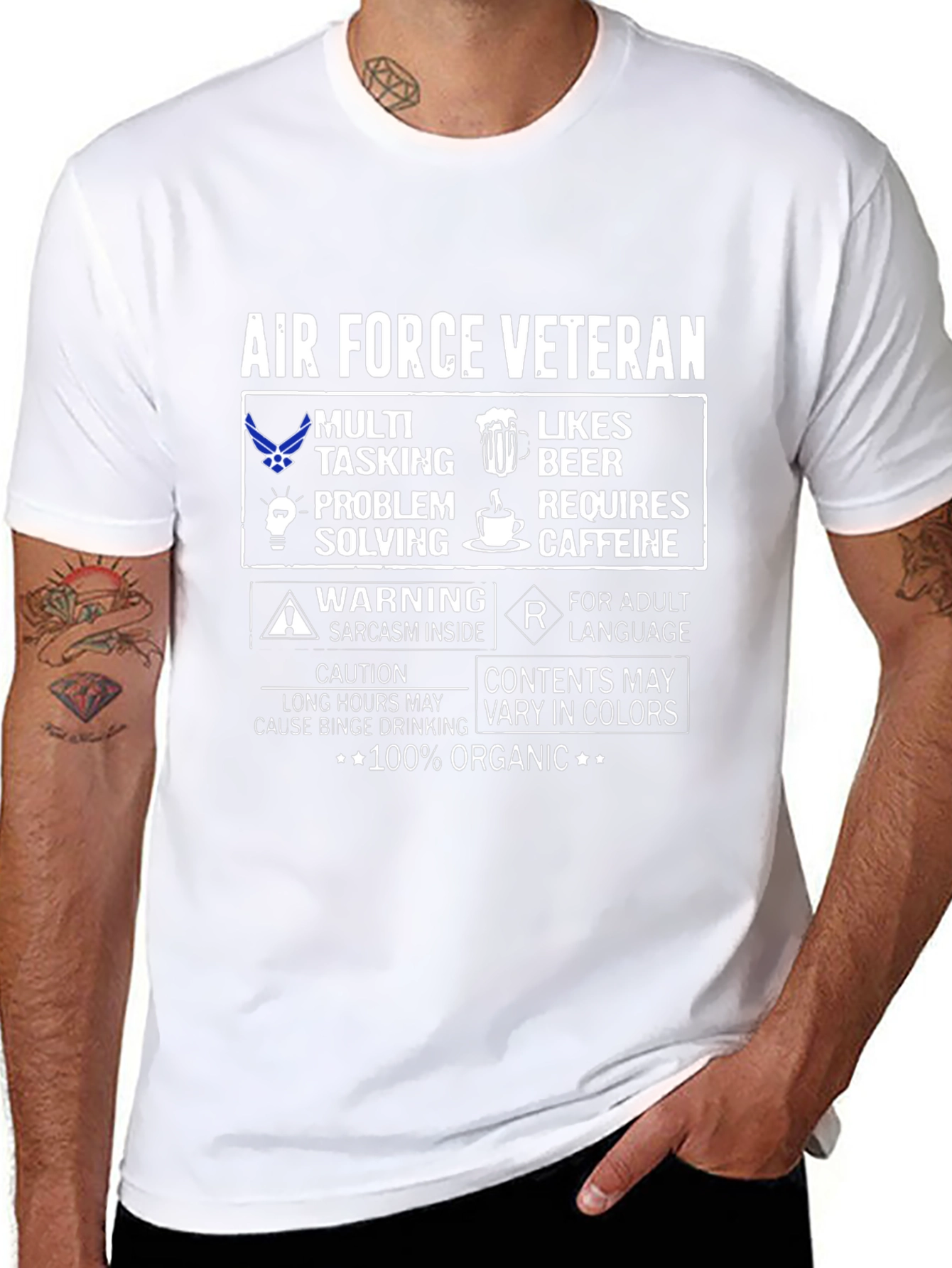 Air Force Veteran 100% Organic T-Shirt