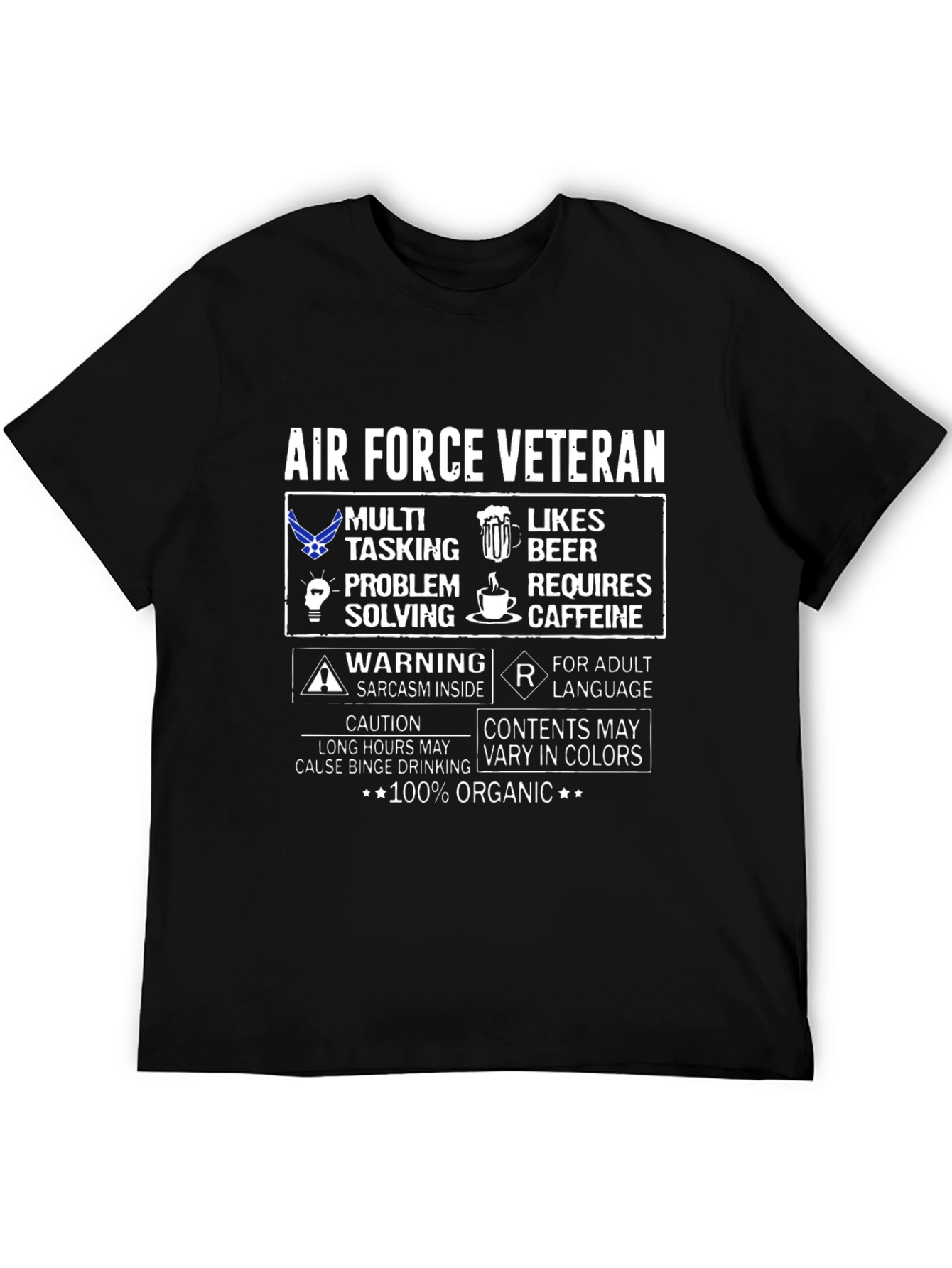 Air Force Veteran 100% Organic T-Shirt