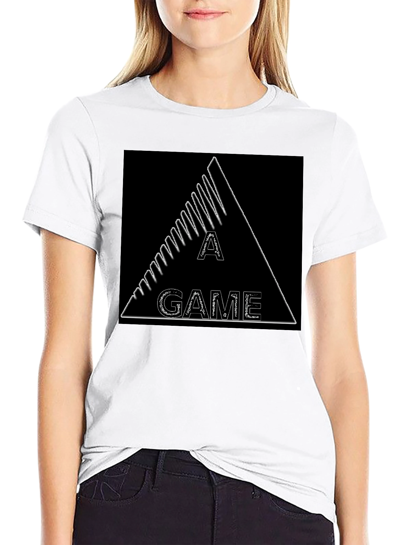 A Game Triangle Graphic Black T-Shirt