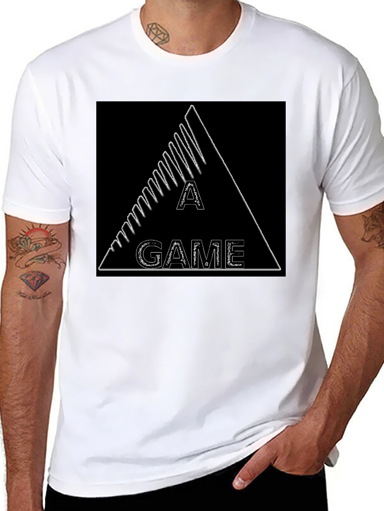 A Game Triangle Graphic Black T-Shirt