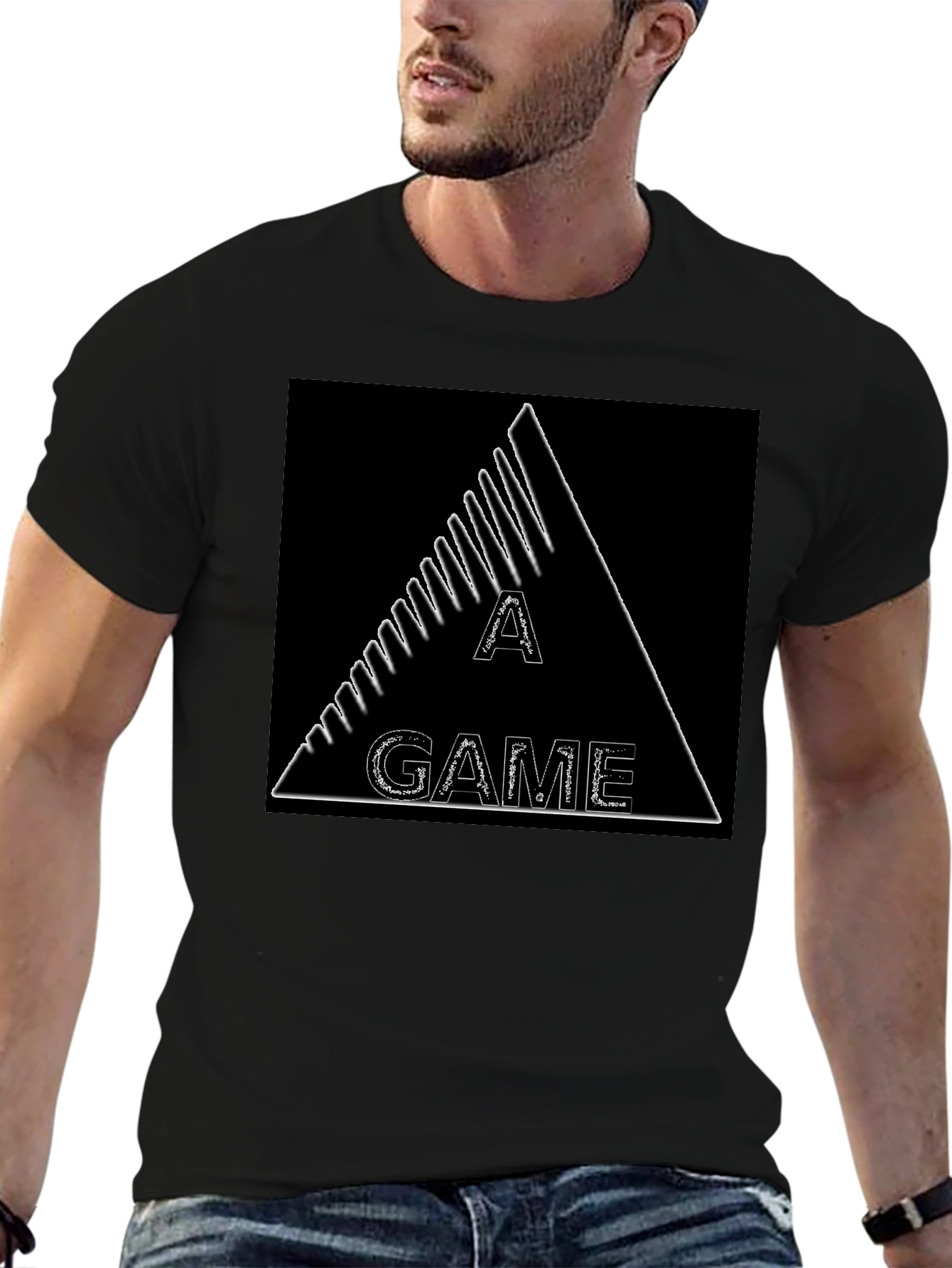 A Game Triangle Graphic Black T-Shirt