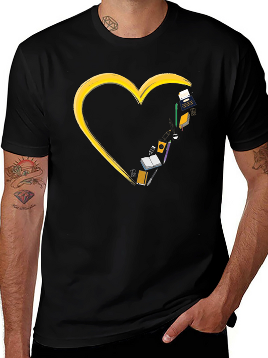Writers Heart T-Shirt - Black Graphic Tee