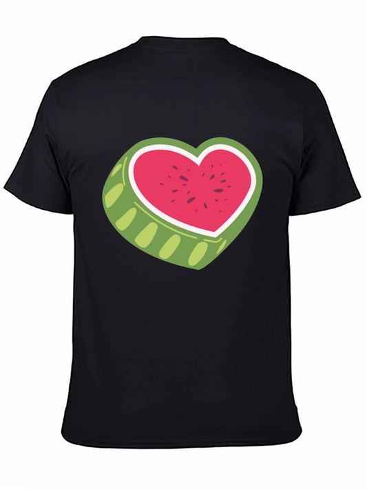 Watermelon Heart Graphic Tee - Black