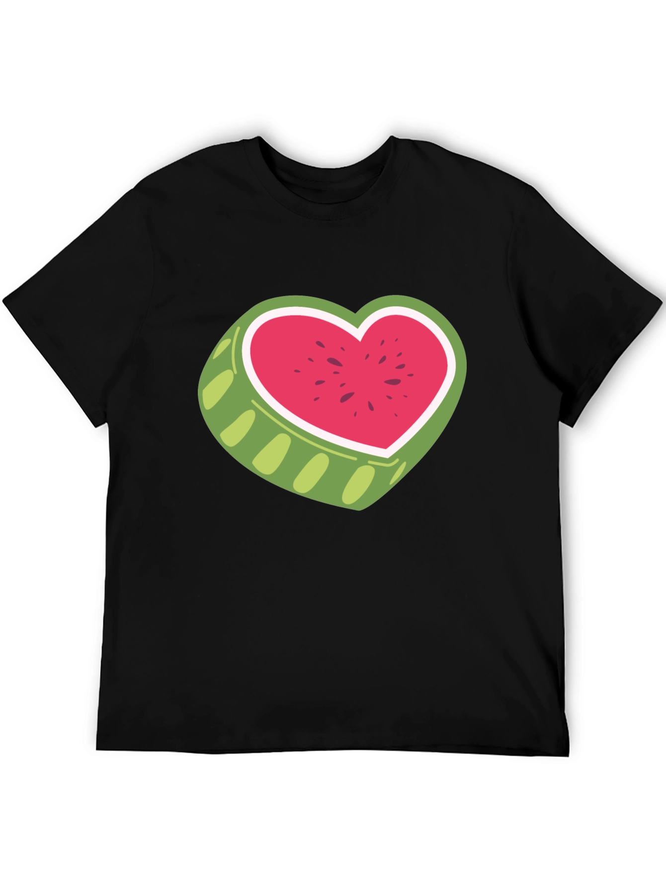 Watermelon Heart Graphic Tee - Black