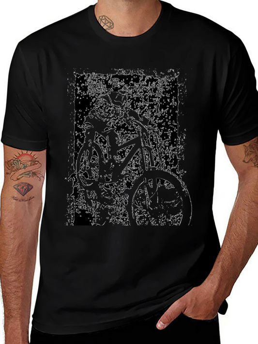 Abstract Bike Graphic Tee - Black