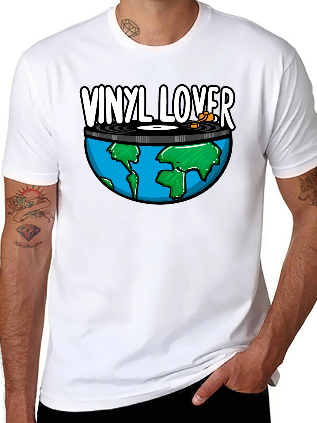 Vinyl Lover Earth Graphic Tee