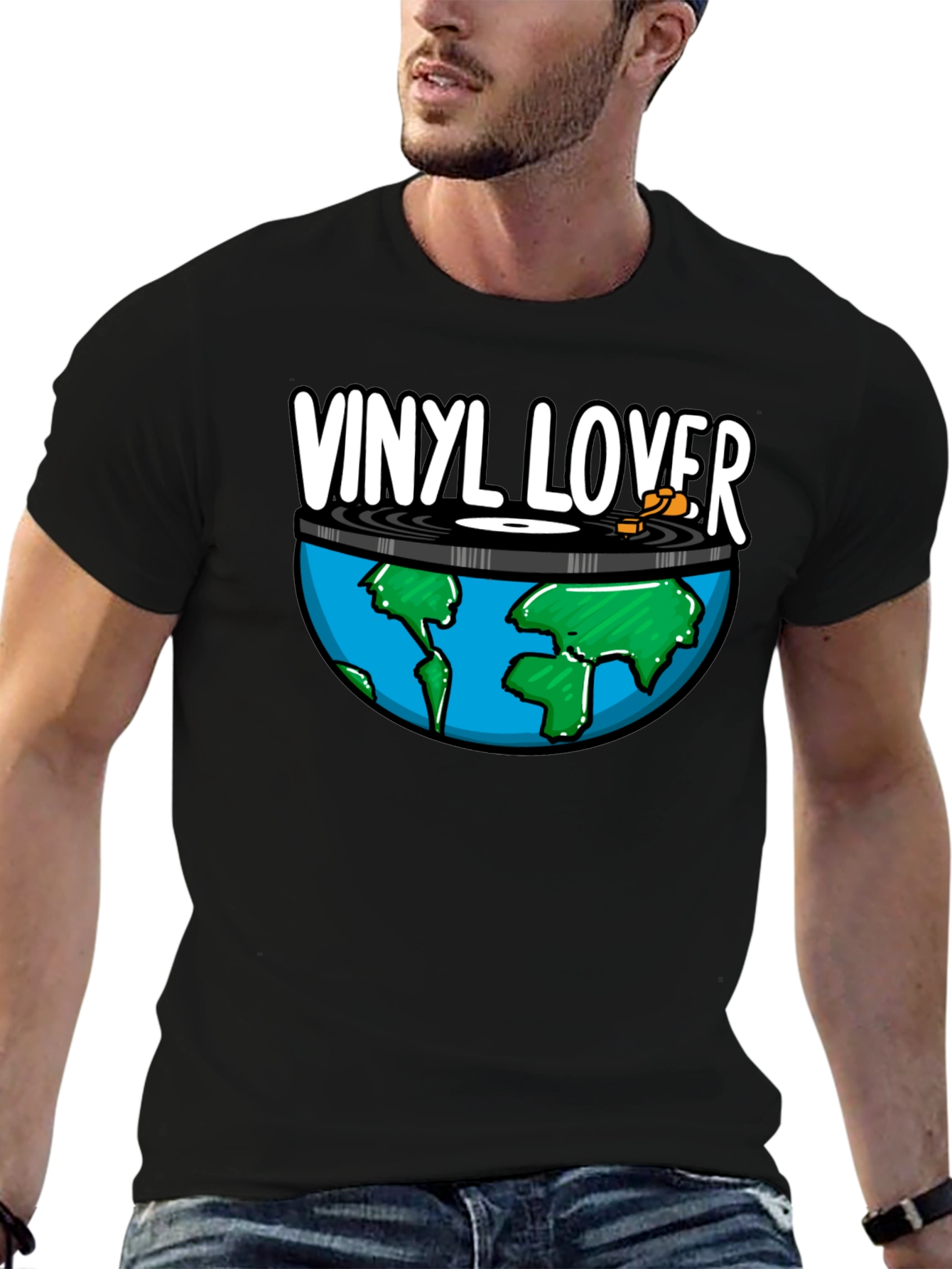 Vinyl Lover Earth Graphic Tee