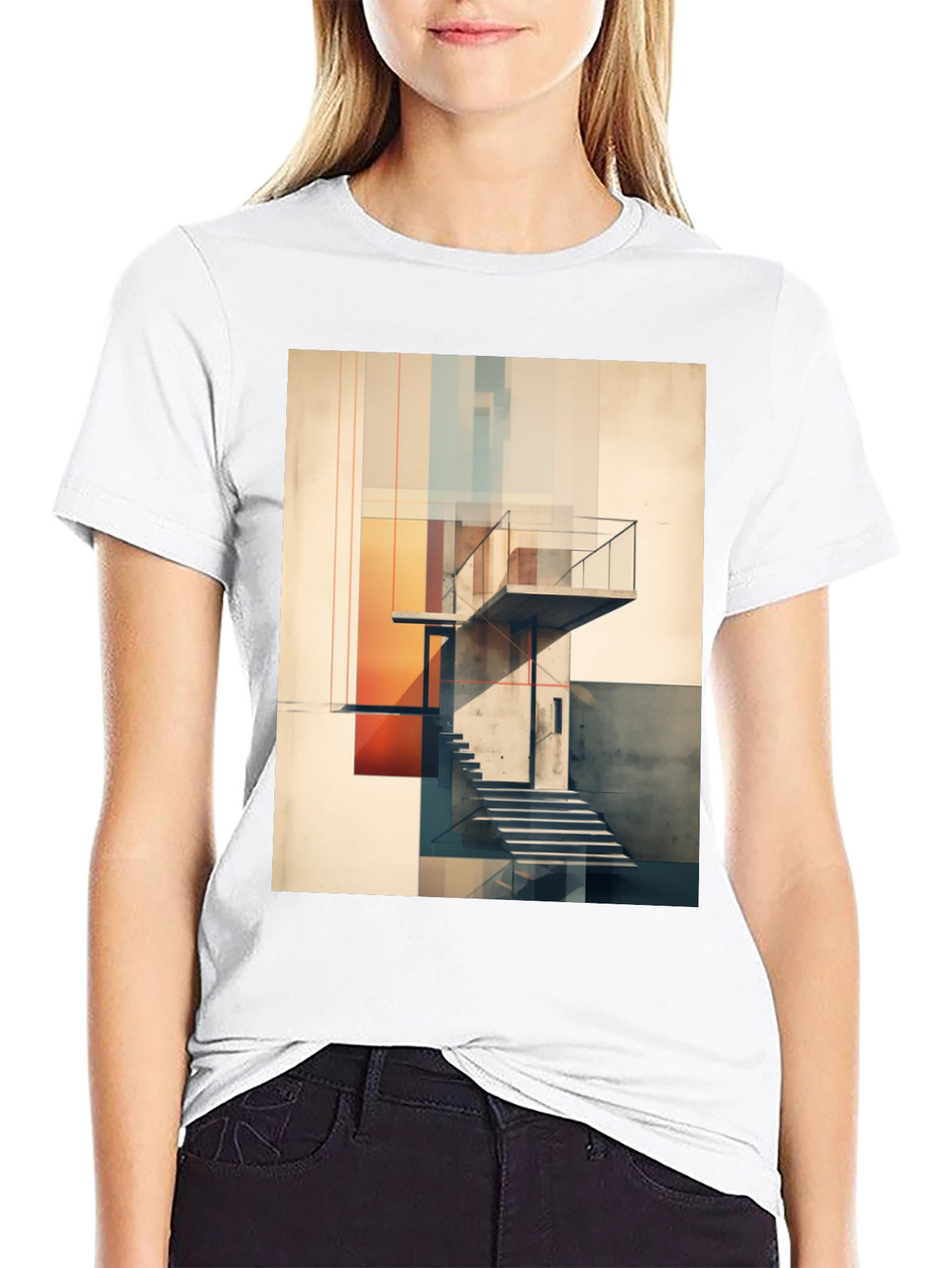 Abstract Architecture Graphic Tee - Modern Design