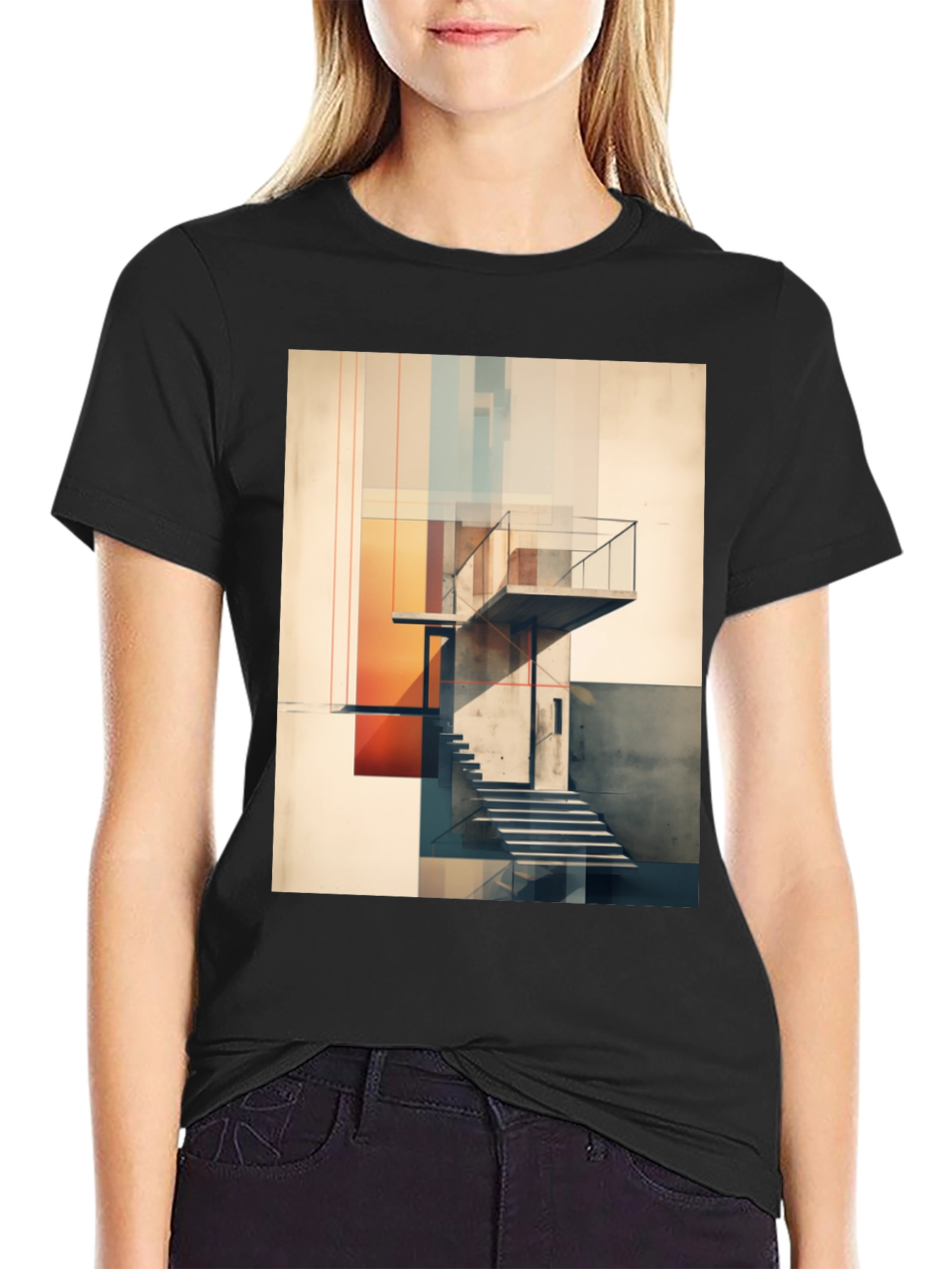 Abstract Architecture Graphic Tee - Modern Design