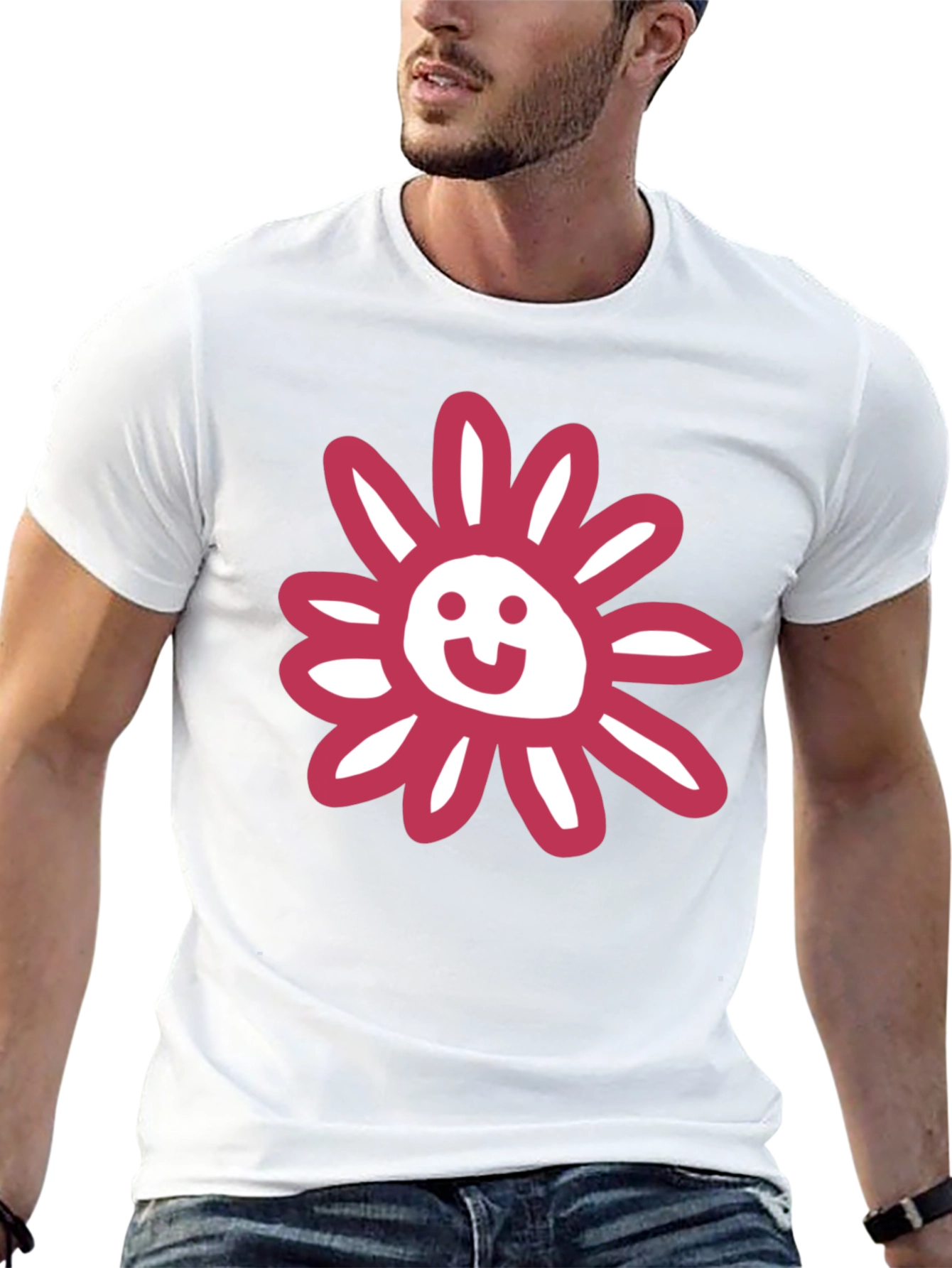 Whimsical Floral Graphic Tee - Black