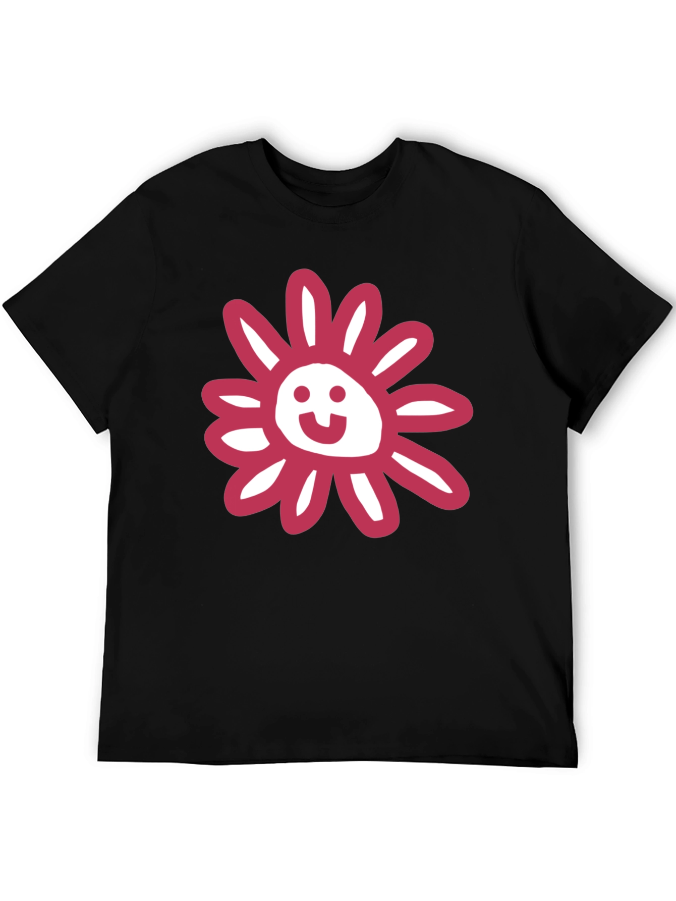 Whimsical Floral Graphic Tee - Black