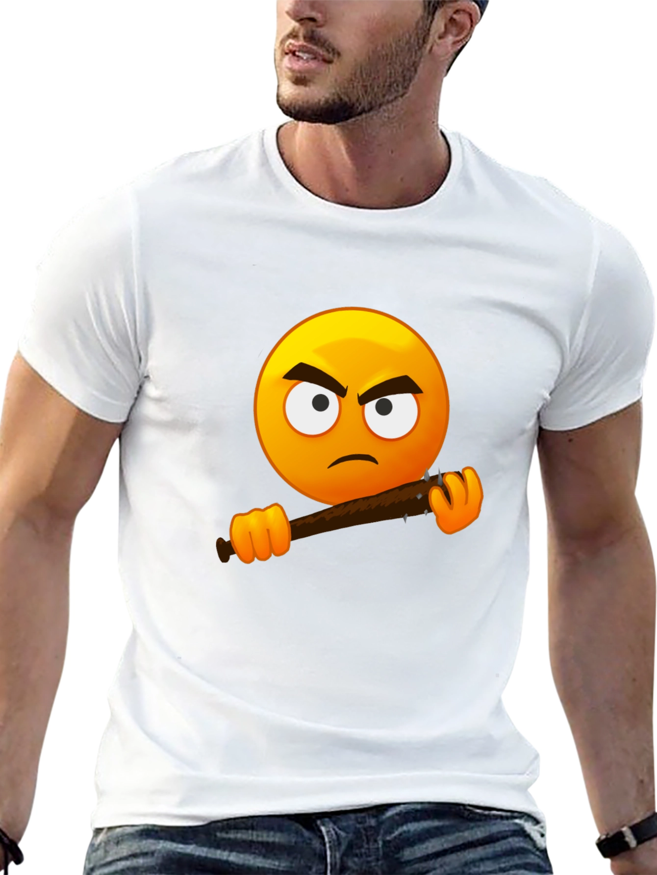 Angry Emoji Graphic Tee - Black T-Shirt