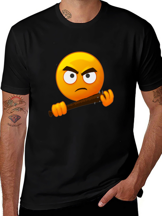 Angry Emoji Graphic Tee - Black T-Shirt