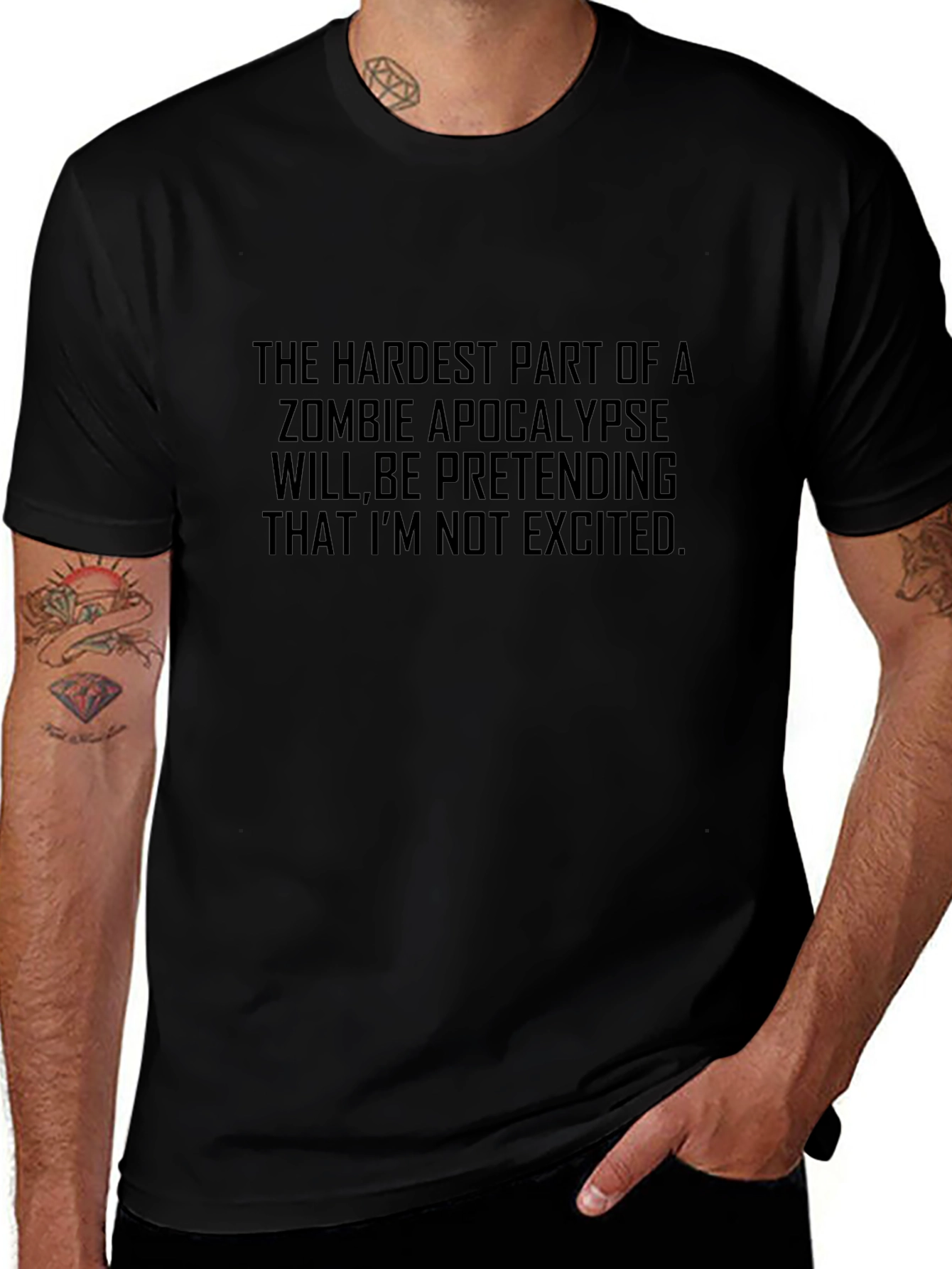 Zombie Apocalypse T-Shirt - Pretending Not Excited