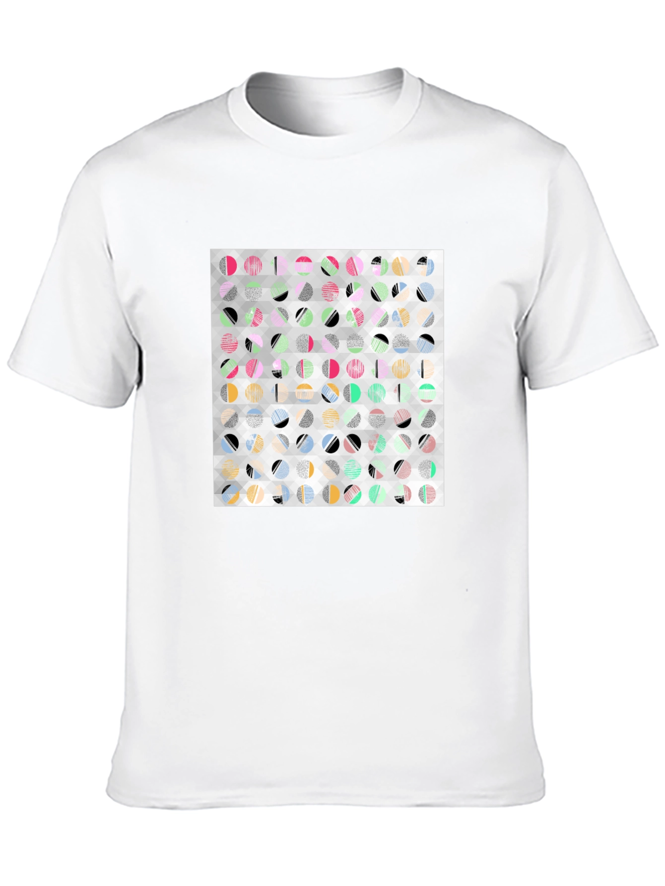 Abstract Geometric Print Black T-Shirt