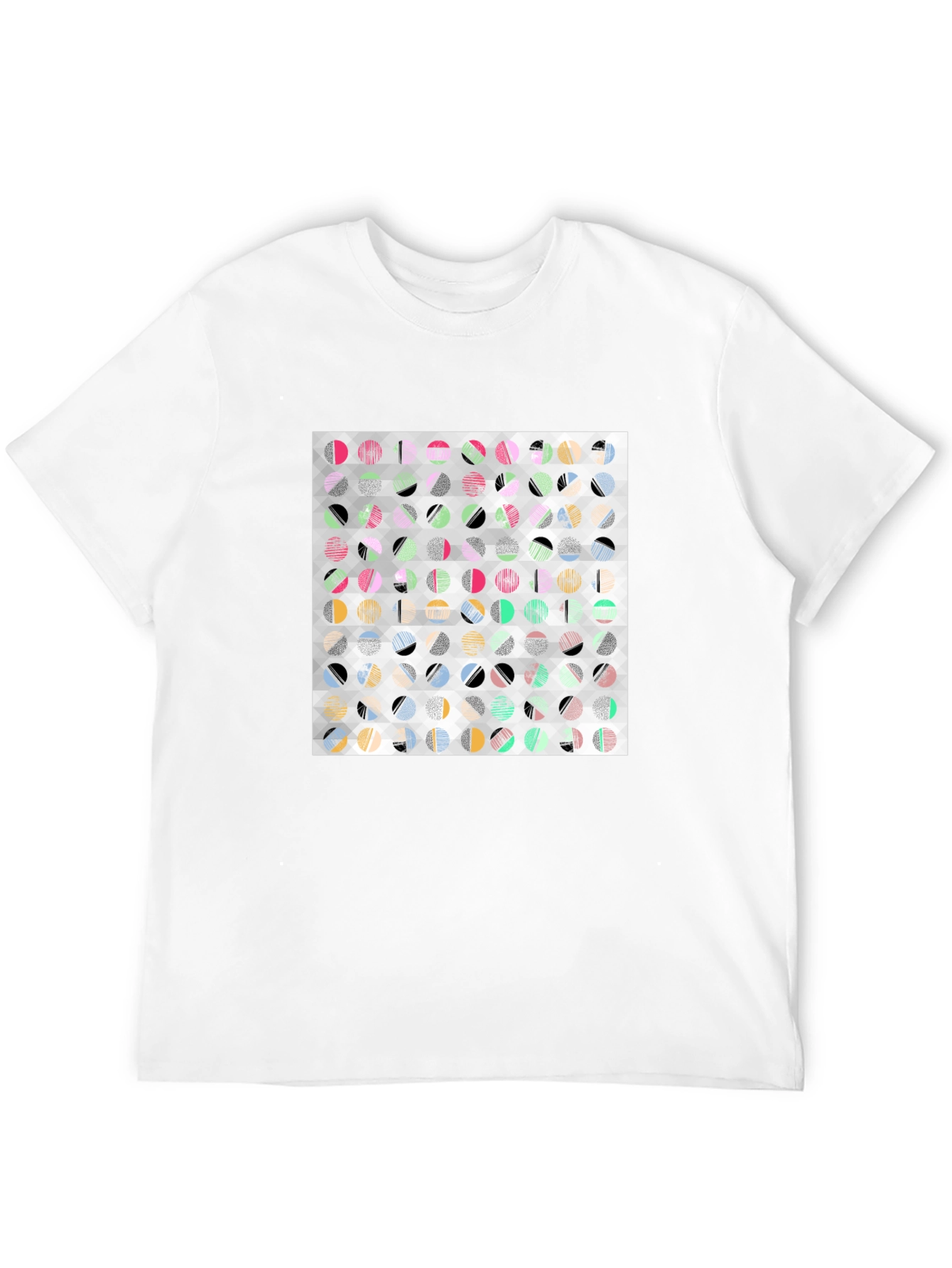 Abstract Geometric Print Black T-Shirt