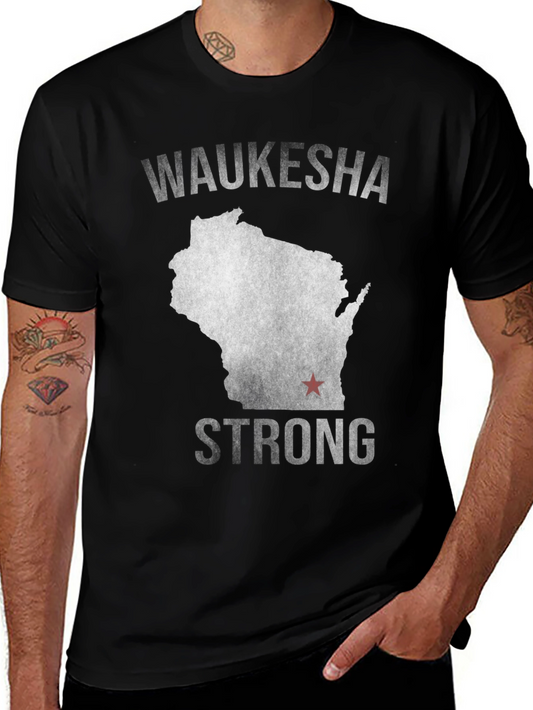 Waukesha Strong Wisconsin Map T-Shirt