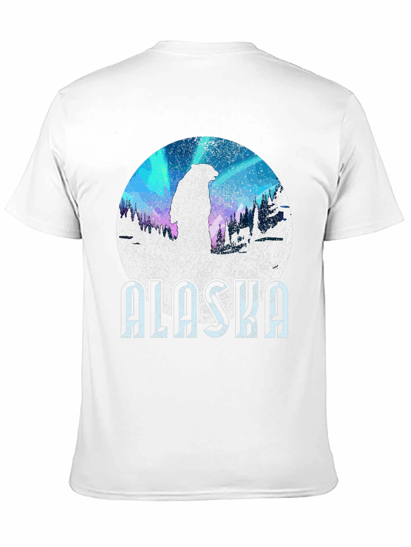 Alaska Bear Graphic Tee - Northern Lights Style