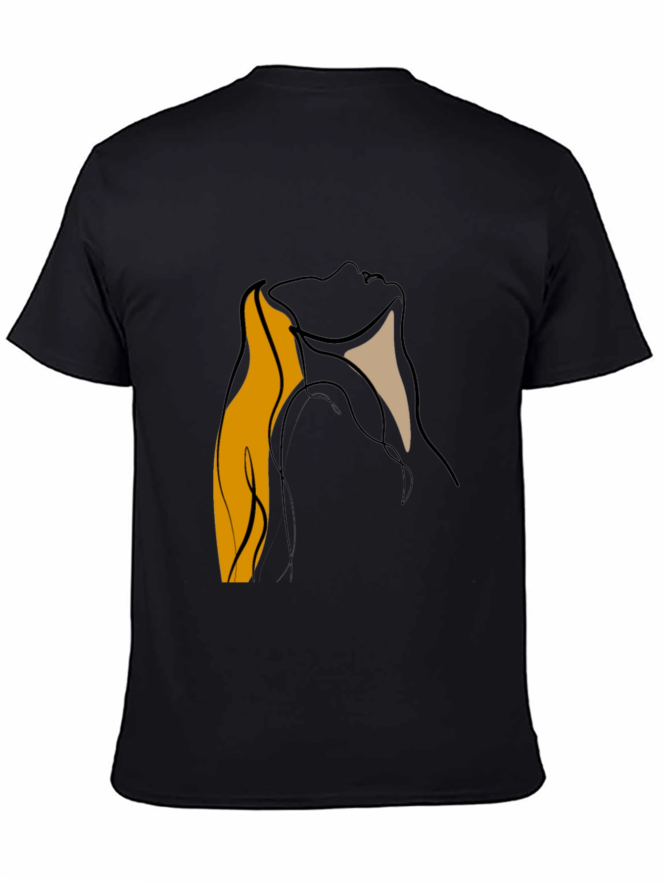 Abstract Face Graphic Black T-Shirt